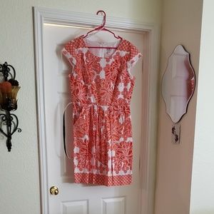 White & orange dress